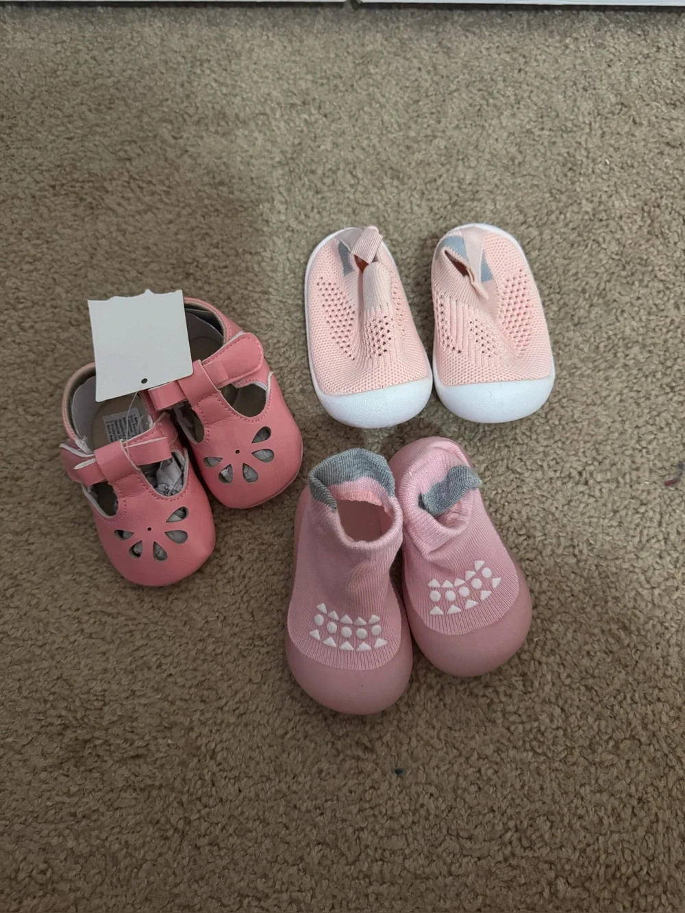 Girls' Pink Baby Shoes - Soft Slip-Ons and Sandals Bundle